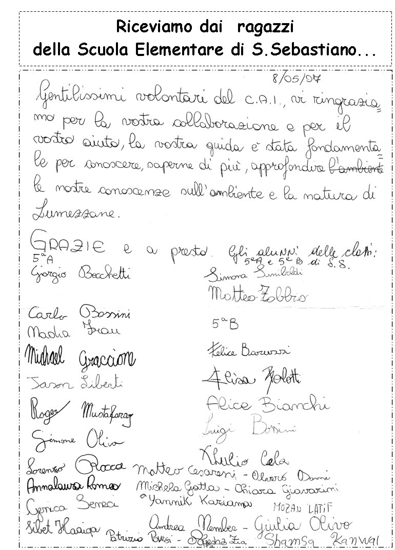 Riceviamo dai  ragazzi della Scuola Elementare di S.Sebastiano...